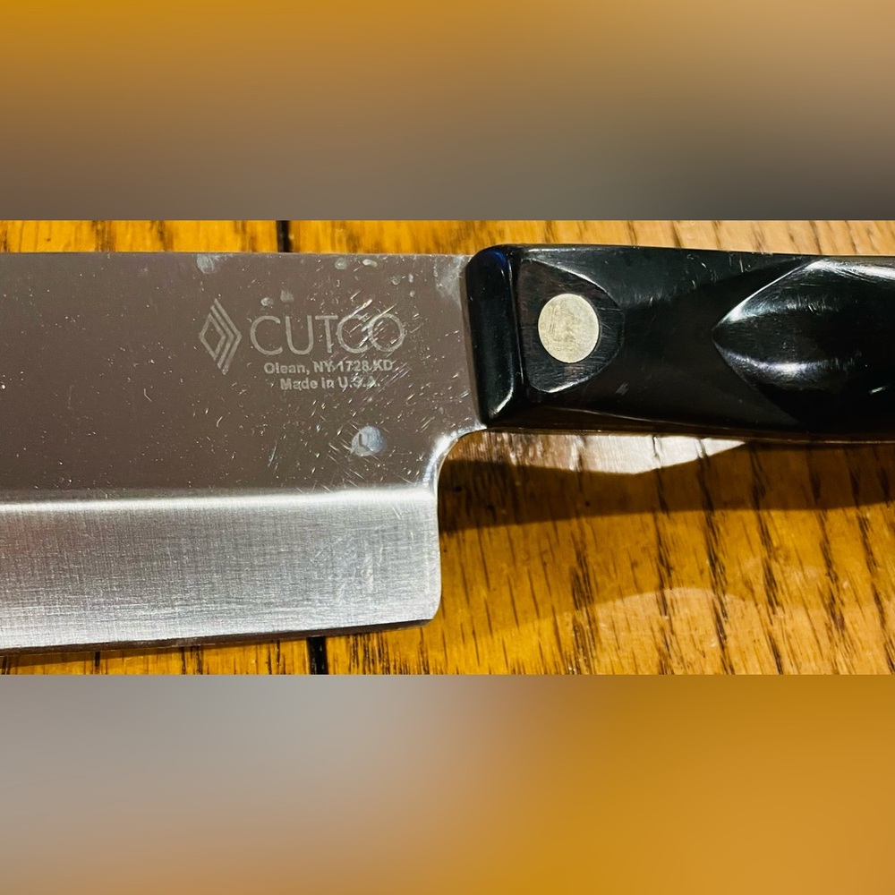 CUTCO 1728 Petite Chef Knife, brown handle, blade 7 3/4 inch, handle 5 1/2 inch